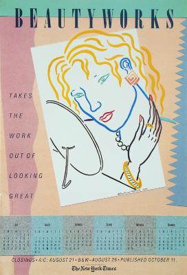 Posters, Calendars depicts: Blonde woman looking at herself in a mirror