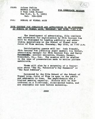 Press Releases depicts: typed description of event
