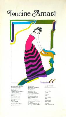 Posters, Prints depicts: Glamorous brunette woman in a strapless pink gown standing on a ribbon