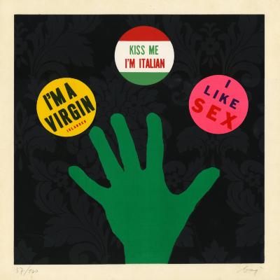 Prints depicts: Handprint and 3 circles with different statements written.