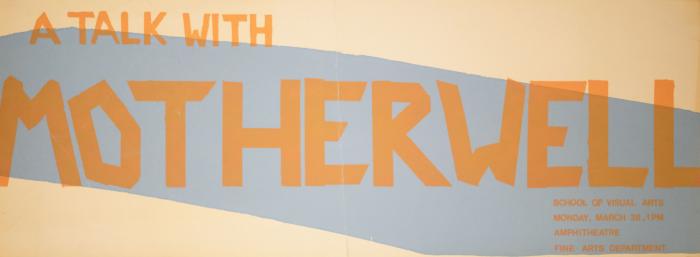 Posters, Prints depicts: "motherwell" in mustard lettering on a blue background