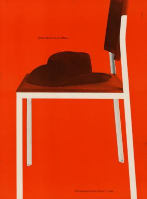 Advertisements depicts: cowboy hat on modern chair