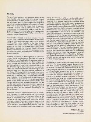 Posters depicts: typewritten note about the exhibition by the curator