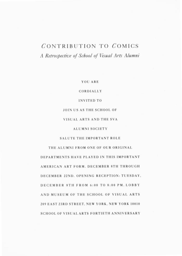 Announcements and invitations depicts: Exhibition announcement