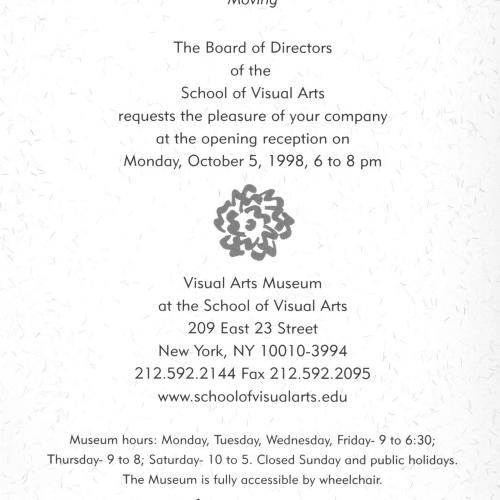 Announcements and invitations depicts: Back of announcement for Paul Davis Masters Series exhibition