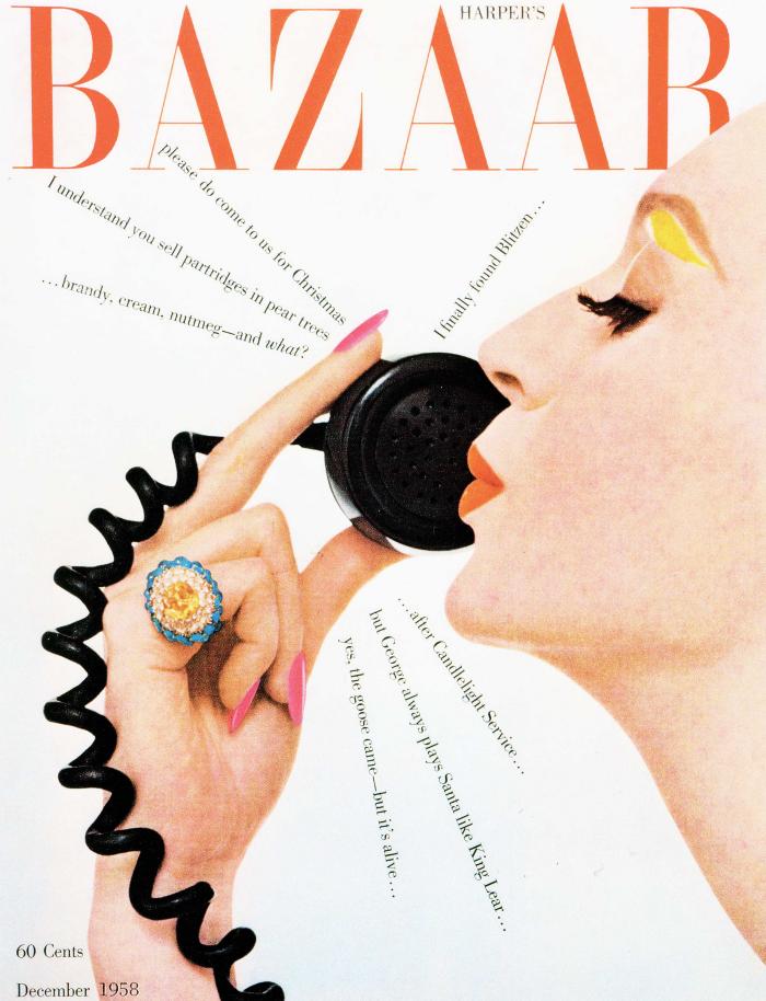 Serial Publications depicts: woman talking into phone with words coming out of it like sun rays