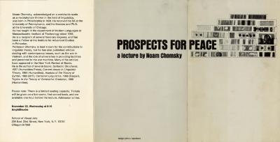 text-based announcement including bio of Noam Chomsky