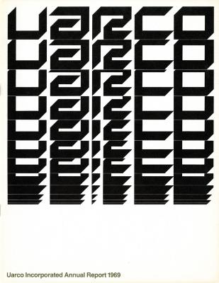 Annual Reports and Corporate Communications depicts: company logotype in overlapping black letters