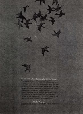 Advertisements depicts: Birds flying up. Text on the bottom.