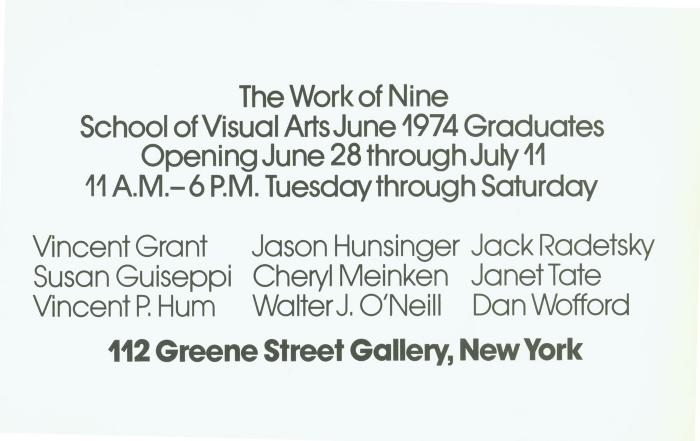 Announcements and invitations depicts: Information about exhibition