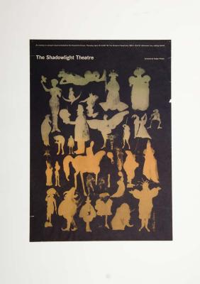 Posters depicts: Ink blot figures in green and orange on a black background