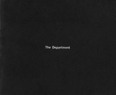 Exhibition Catalogues depicts: All black cover with "the department" center in white type