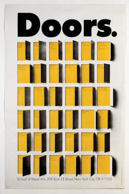 Posters depicts: Six rows of doors opening with course names