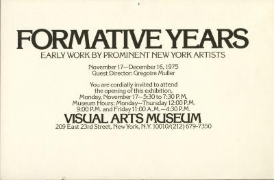 Announcements and invitations depicts: Text only information about the exhibition