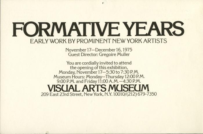 Announcements and invitations depicts: Text only information about the exhibition