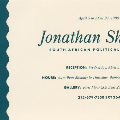 Announcements and invitations depicts: Exhibition announcement
