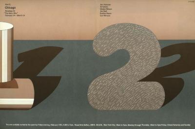 Posters depicts: poster with number one running off page and number two with hairs
