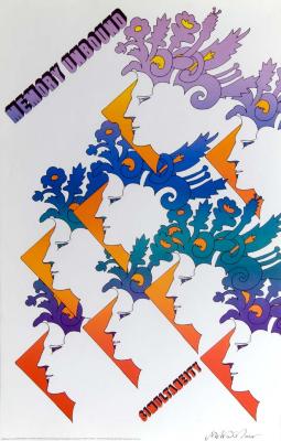 Posters, Posters depicts: Profiles with flowers in their hair