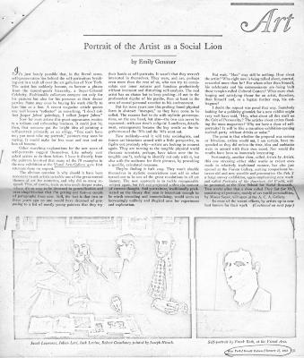 Clippings/Tearsheets depicts: Photocopy of review in the New York Herald Tribune 