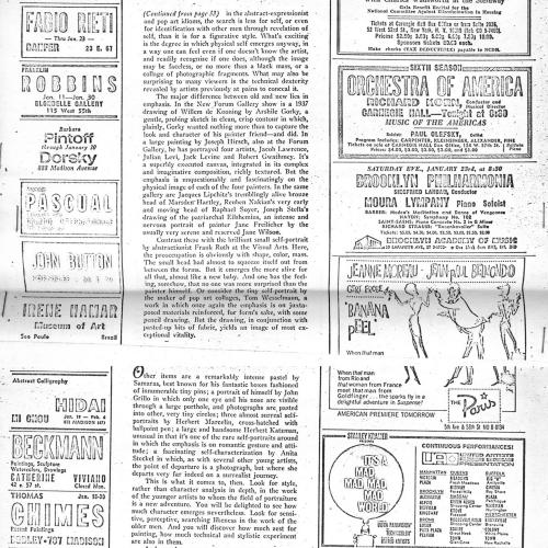 Clippings/Tearsheets depicts: Photocopy of review in the New York Herald Tribune