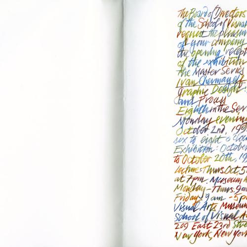 Prints depicts: Interior of announcement card for the Masters Series: Ivan Chermayeff exhibition