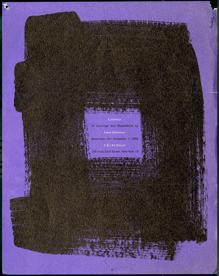 Prints depicts: Black painted square on purple background