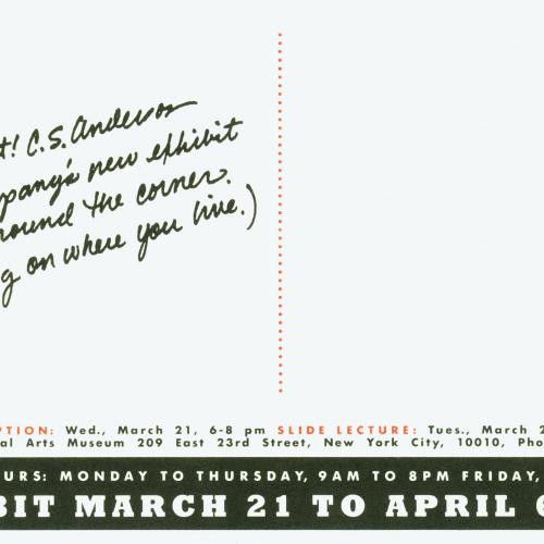Announcements and invitations depicts: exhibition details
