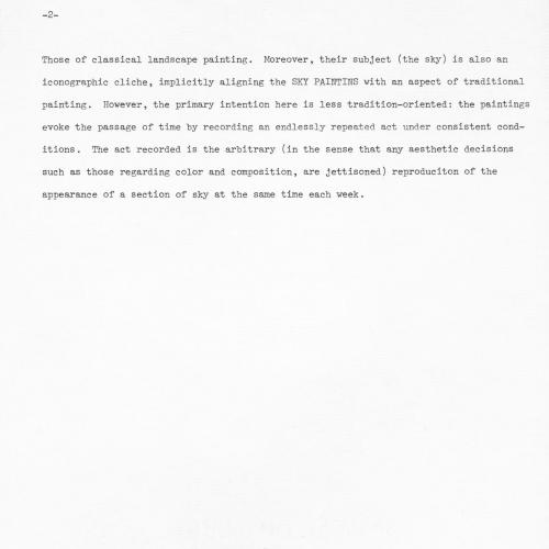 Press Releases depicts: Typewritten description of exhibition