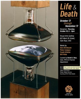 Announcements and invitations depicts: digital announcment for Life &amp; Death exhibition