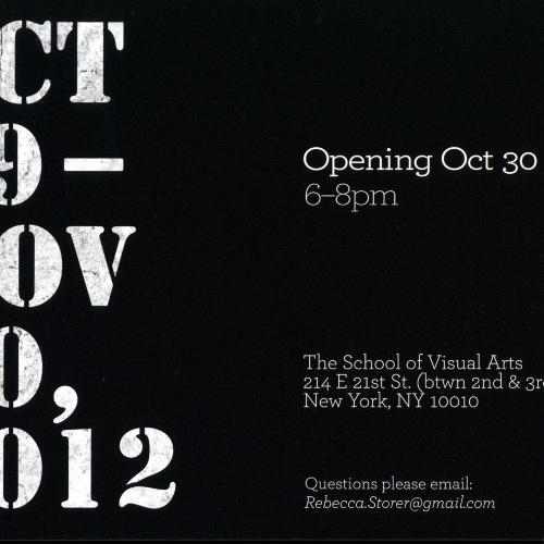 Announcements and invitations depicts: Back of announcement with exhibition information