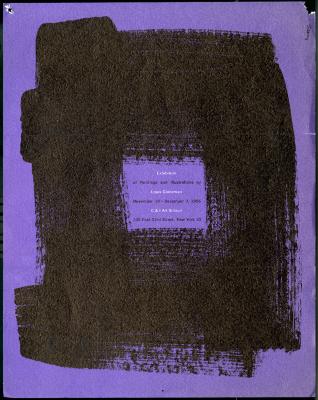 Prints depicts: Black painted square on purple background