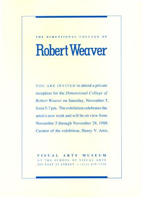 Announcements and invitations depicts: Exhibition announcement