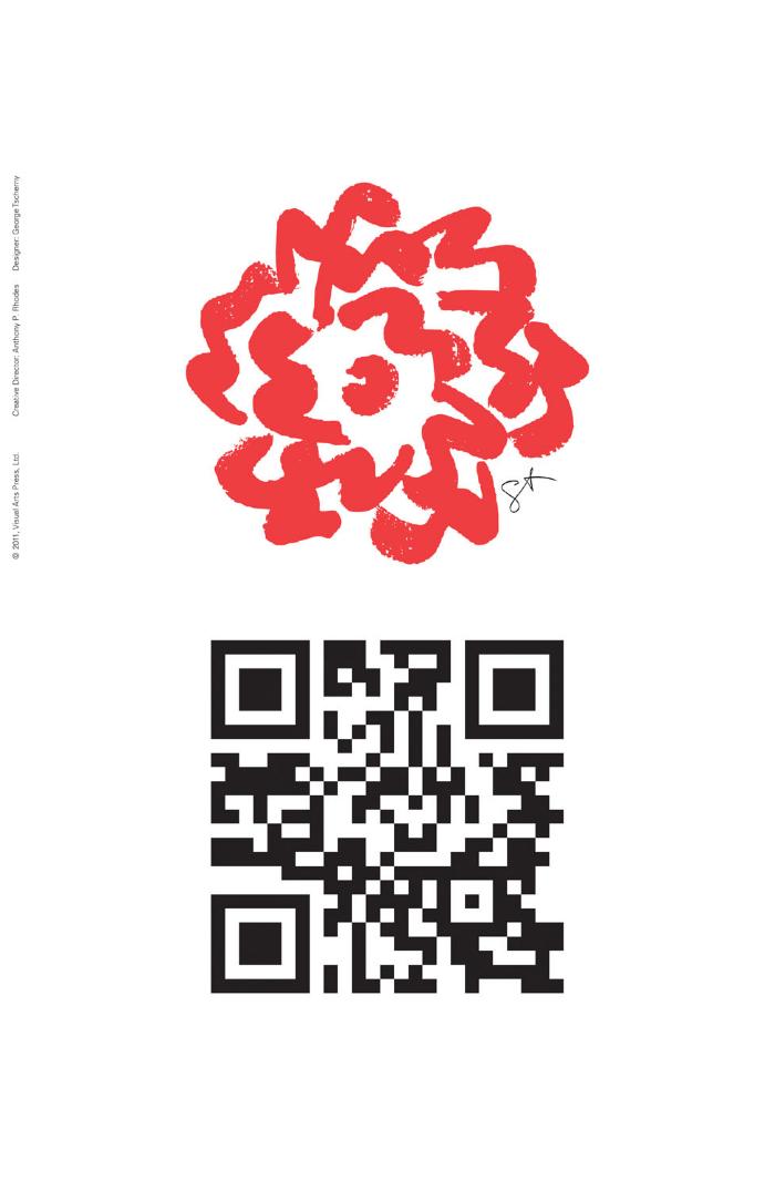 Posters depicts: A large red SVA logo appears vertically atop an equally large QR code against a white background.