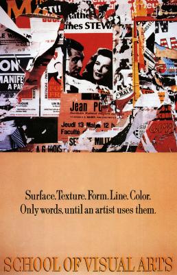 Posters depicts: Bisected image; top half is made of primarily black, white and red collage; bottom half is solid orange with black and orange text.