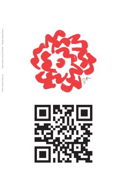 Posters depicts: A large red SVA logo appears vertically atop an equally large QR code against a white background.
