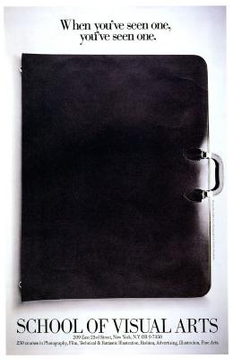 Posters depicts: Photograph of a black portfolio bag against a white background.