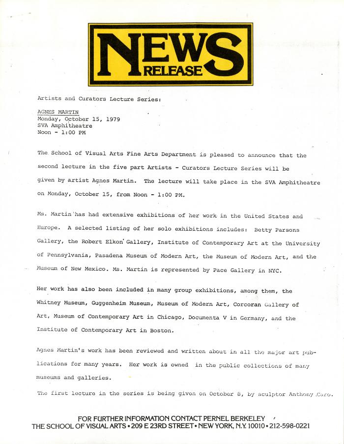 Press Releases depicts: typed description of event