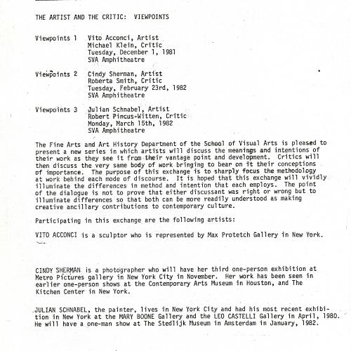 Press Releases depicts: typed press release for entire event series