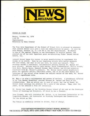 Press Releases depicts: typed description of event