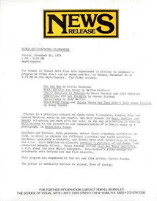 Press Releases depicts: typed description of event
