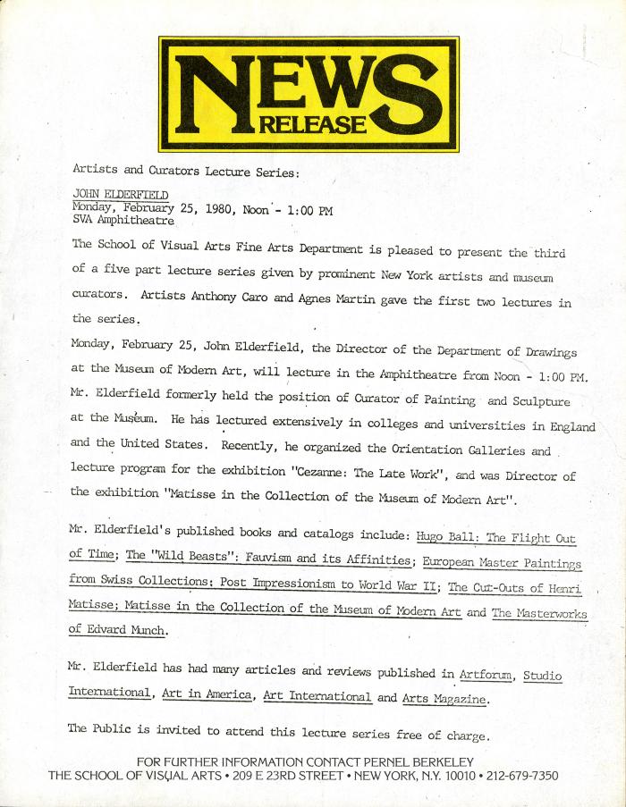 Press Releases depicts: typed description of event