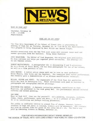Press Releases depicts: typed press release