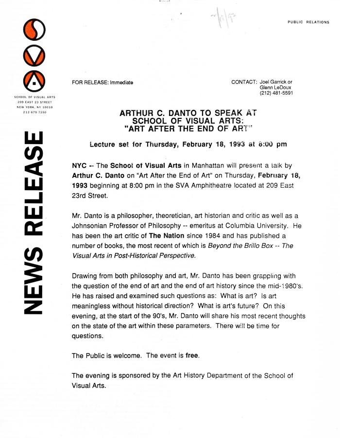 Press Releases depicts: typed press release