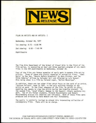 Press Releases depicts: typed description of event