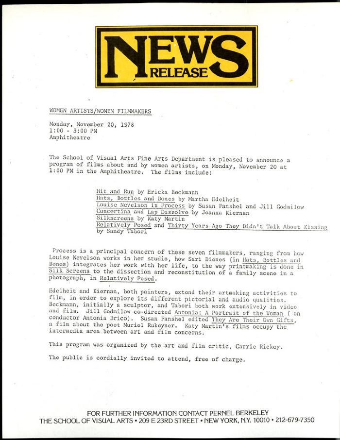 Press Releases depicts: typed description of event