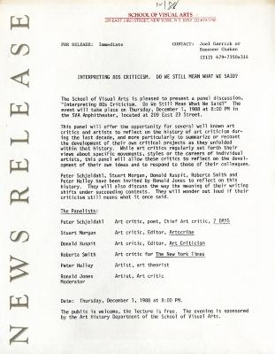 Press Releases depicts: typed press release