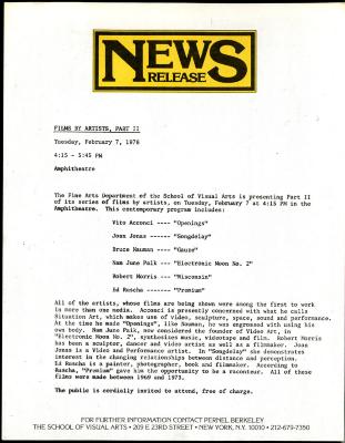 Press Releases depicts: typed description of event