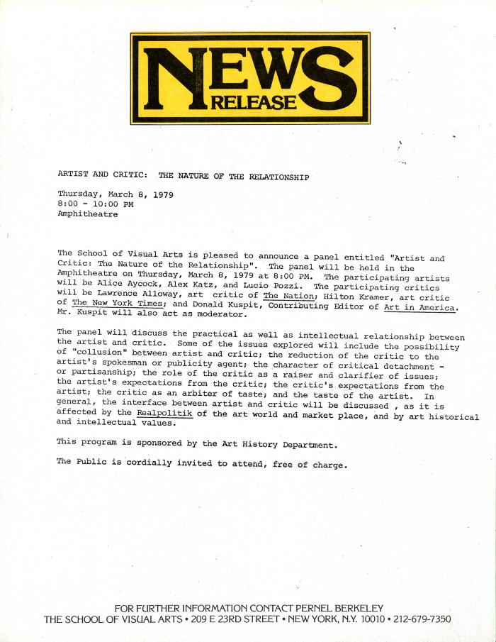 Press Releases depicts: typed description of event