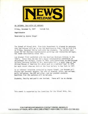 Press Releases depicts: typed description of event