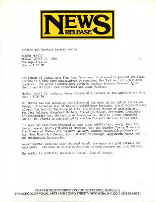 Press Releases depicts: typed description of event